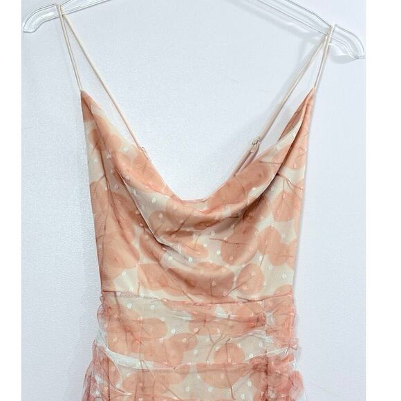 Here Comes The Sun by Selfie Leslie Harriet Mesh Overlay Ruched Mini Dress Sz.Sm - Picture 5 of 10